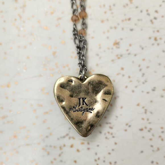 BFD Heart Pendant on Chain with Pink Beads - Picture 5 of 9